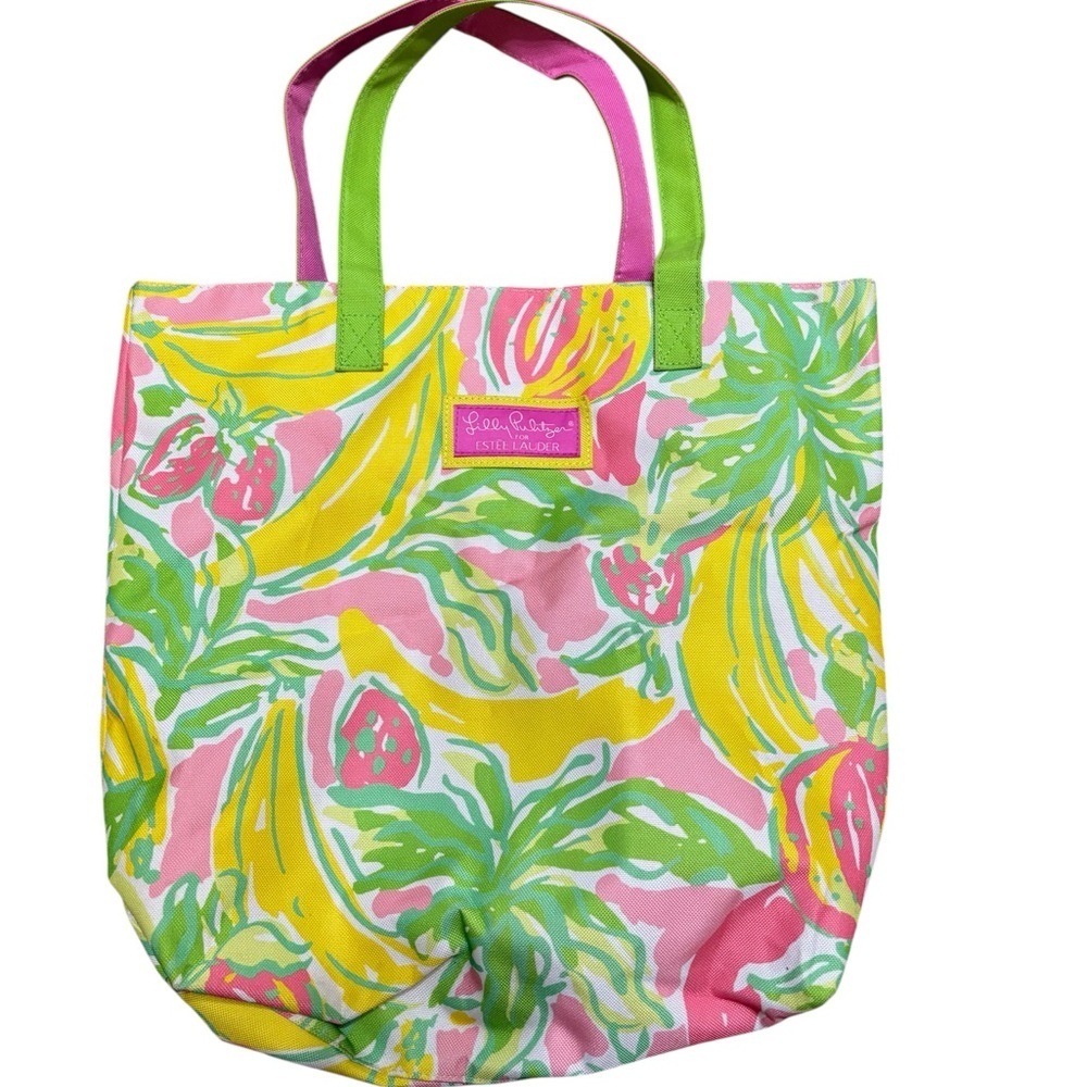 Lilly Pulitzer Pink and Yellow Tropical Tote